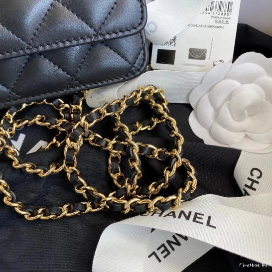 First Bag Ru WALLET CHAIN NEW CHANEL LAMBSKIN EDITION 0725